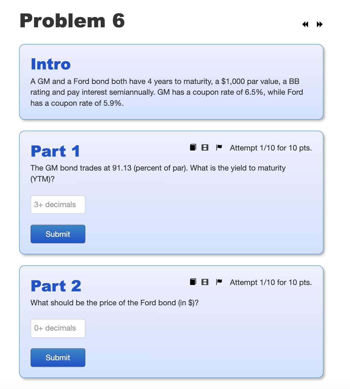  Intro The interest rate (yield) on Treasury bonds is 4.3% and