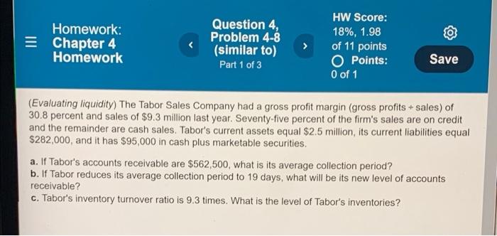  Homework: Chapter 4 Homework Question 4, Problem 4-8 (similar to) Part