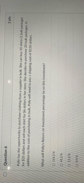 of change" on the break even point when the unit selling price