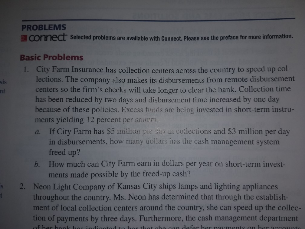 1 PROBLEMS connect selected problems are available with Connect.Please see the