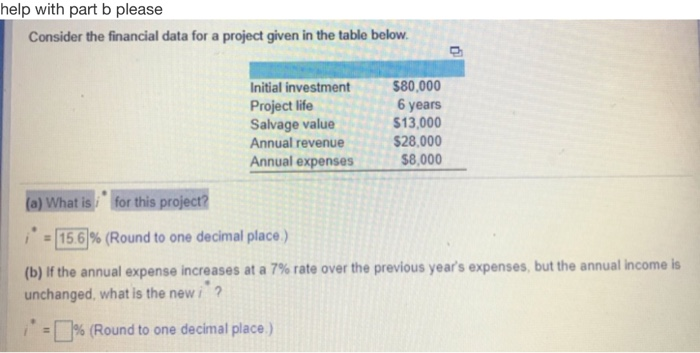  help with part b please Consider the financial data for a