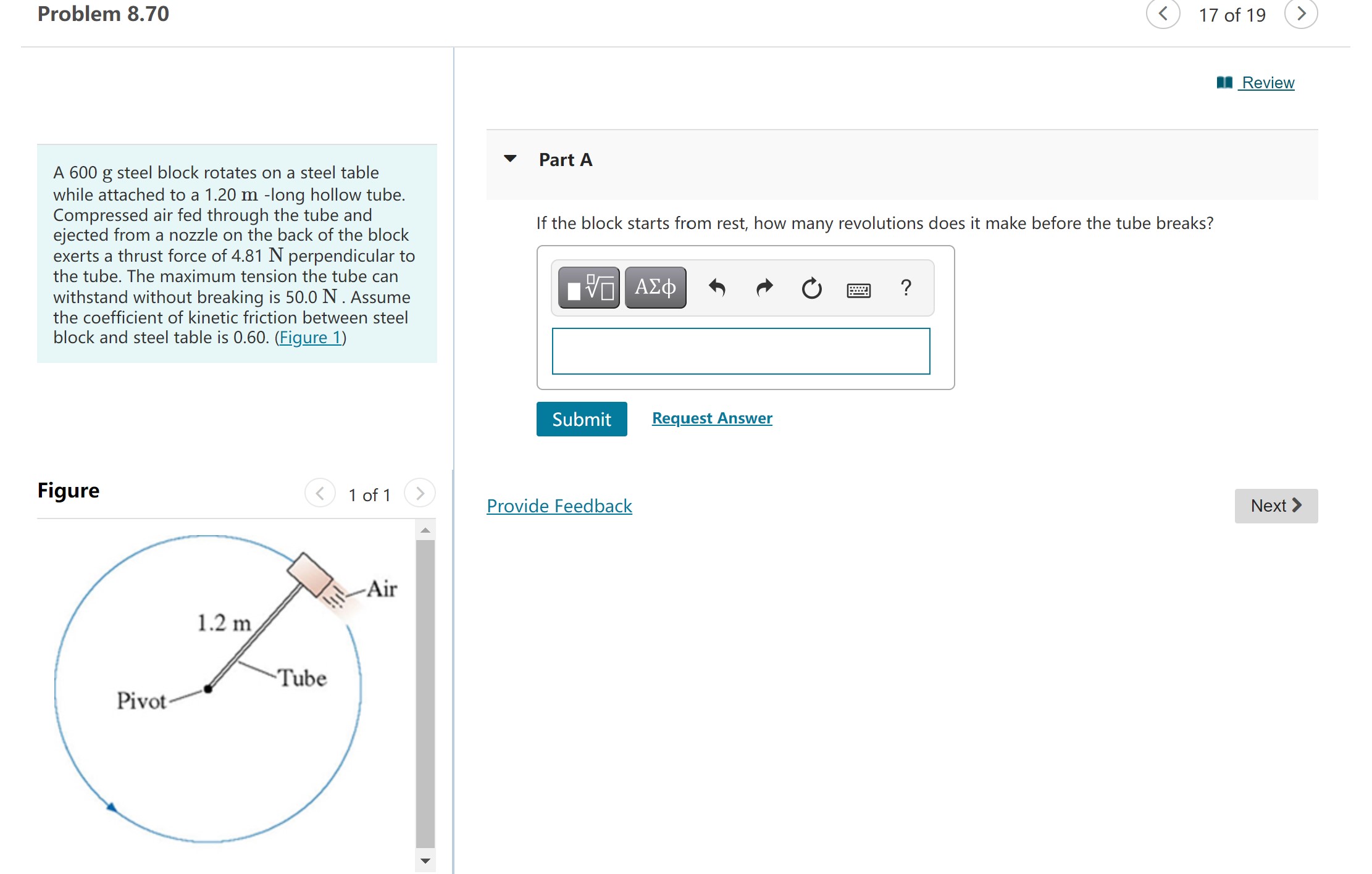 Problem 8.70 (5) 17 of19 > V P A A 600
