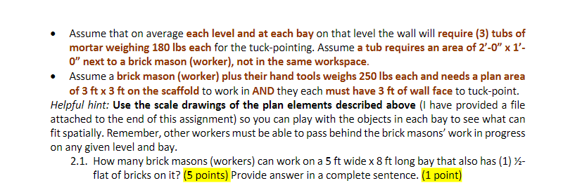 . Assume that on average each level and at each bay