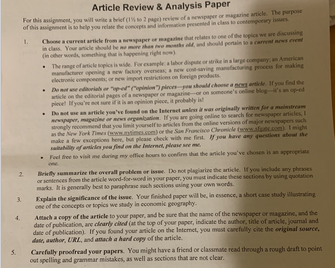 Can someone help finding a recent article and give me any ideas