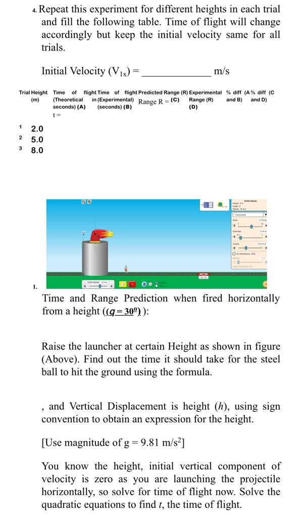 for the steel ball to hit the ground using the formula. ,
