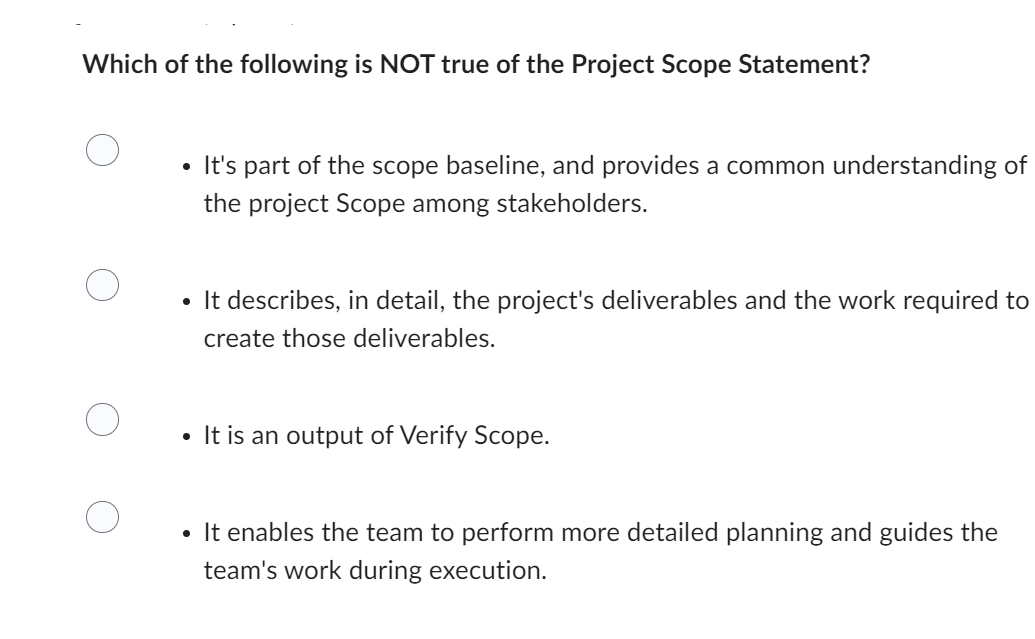the work packages? 0 . W85 0 . Validate scope O .