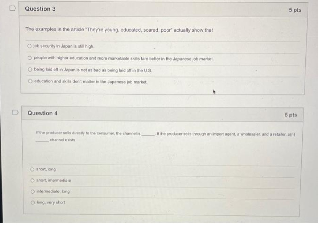 D Question 3 5 pts The examples in the article "They're