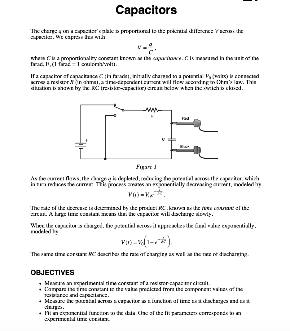 Fit Parameters Resistor Capacitor Time constant Trial A B C 1/C R