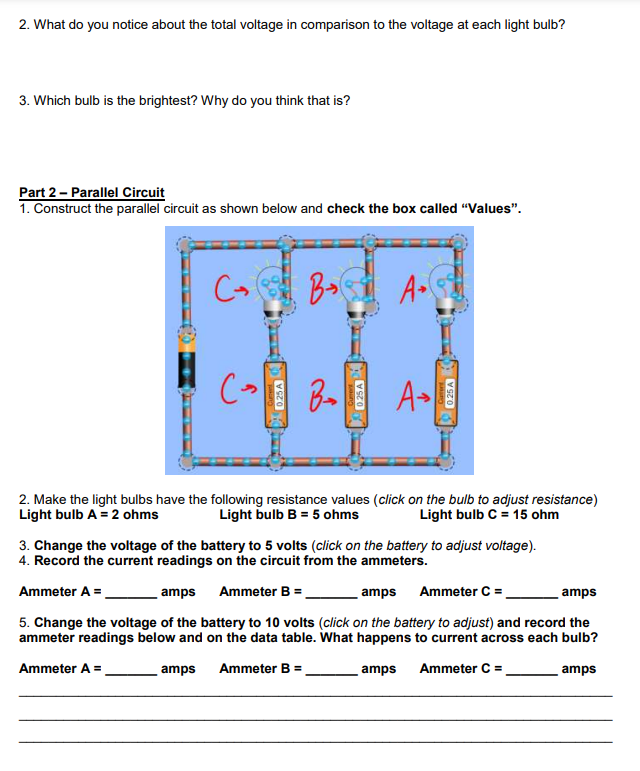 circuits from schematic drawings. use an ammeter and voltmeter to take readings
