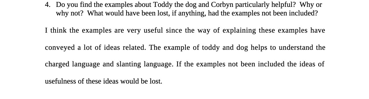 4. Do you nd the examples about Toddy the dog and