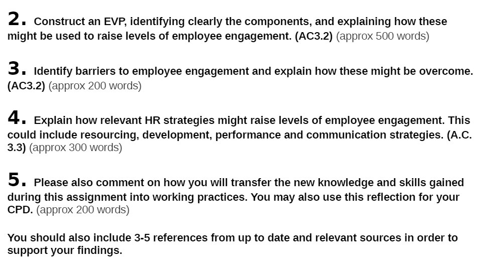 2 . Construct an EVP, identifying clearly the components. and explaining