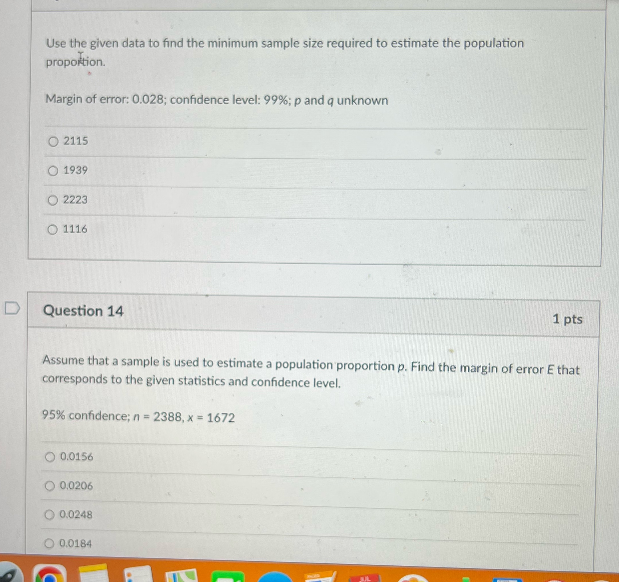  Use the given data to find the minimum sample size required