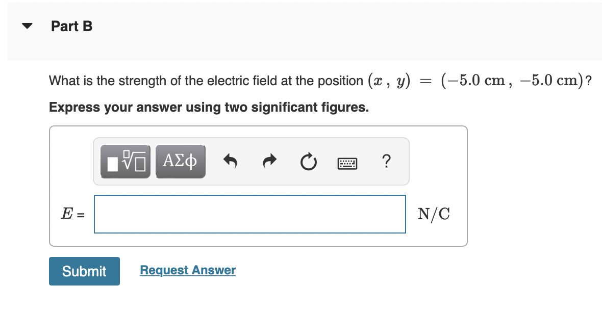 located at the origin. What is the strength of the electric field
