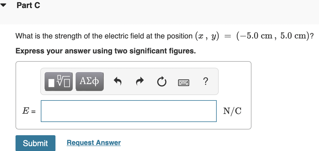at the position (a: , y) = (0 cm , 5.0 cm)?