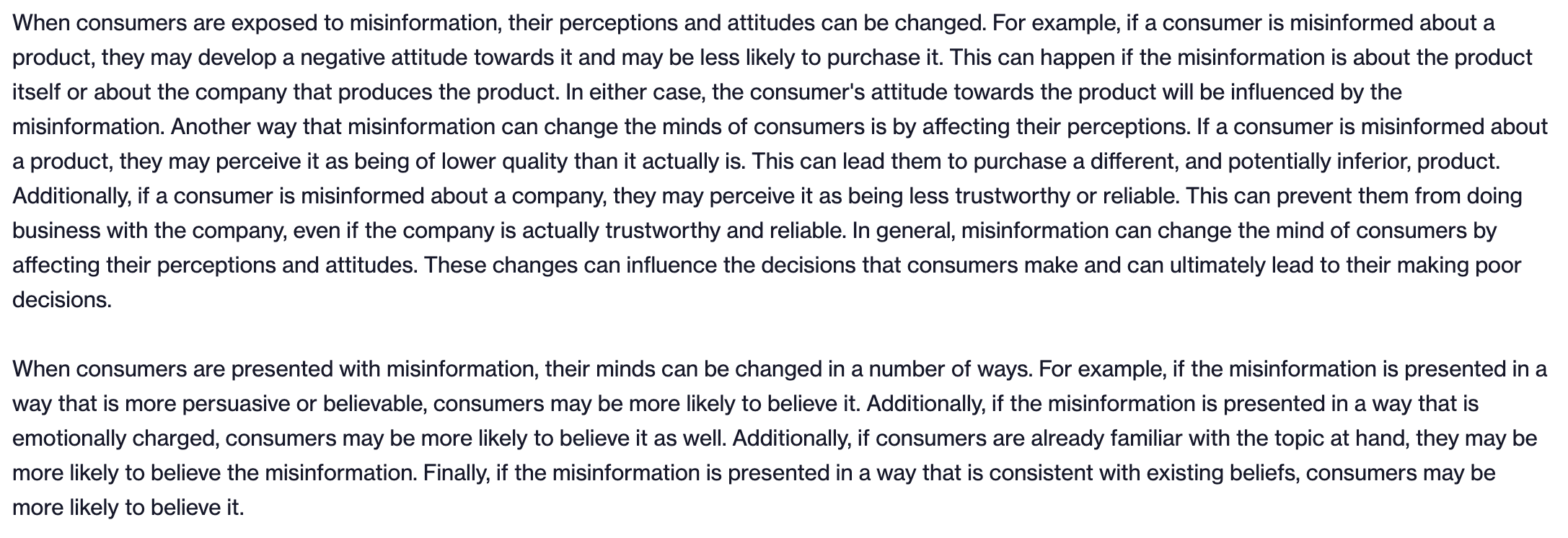 For Consumer behaviour group assignment, this is my question im doing.How does