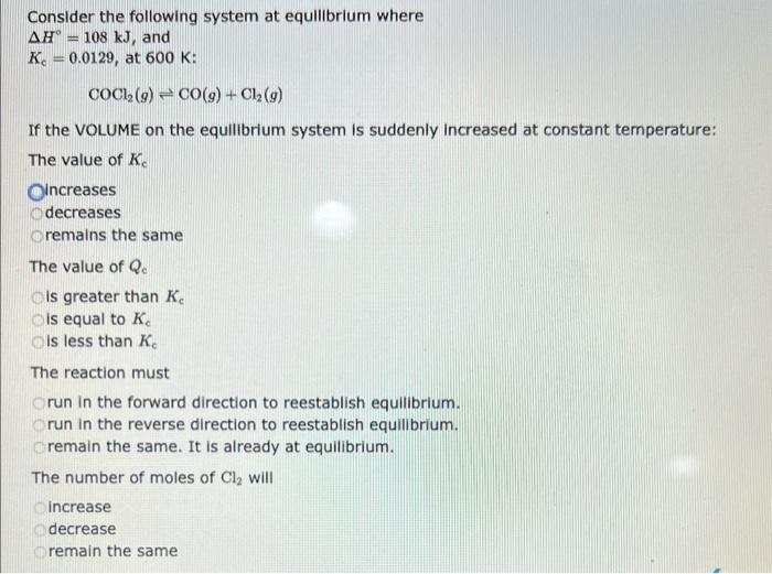  Please answer all 4!! Im so lost. Consider the following system