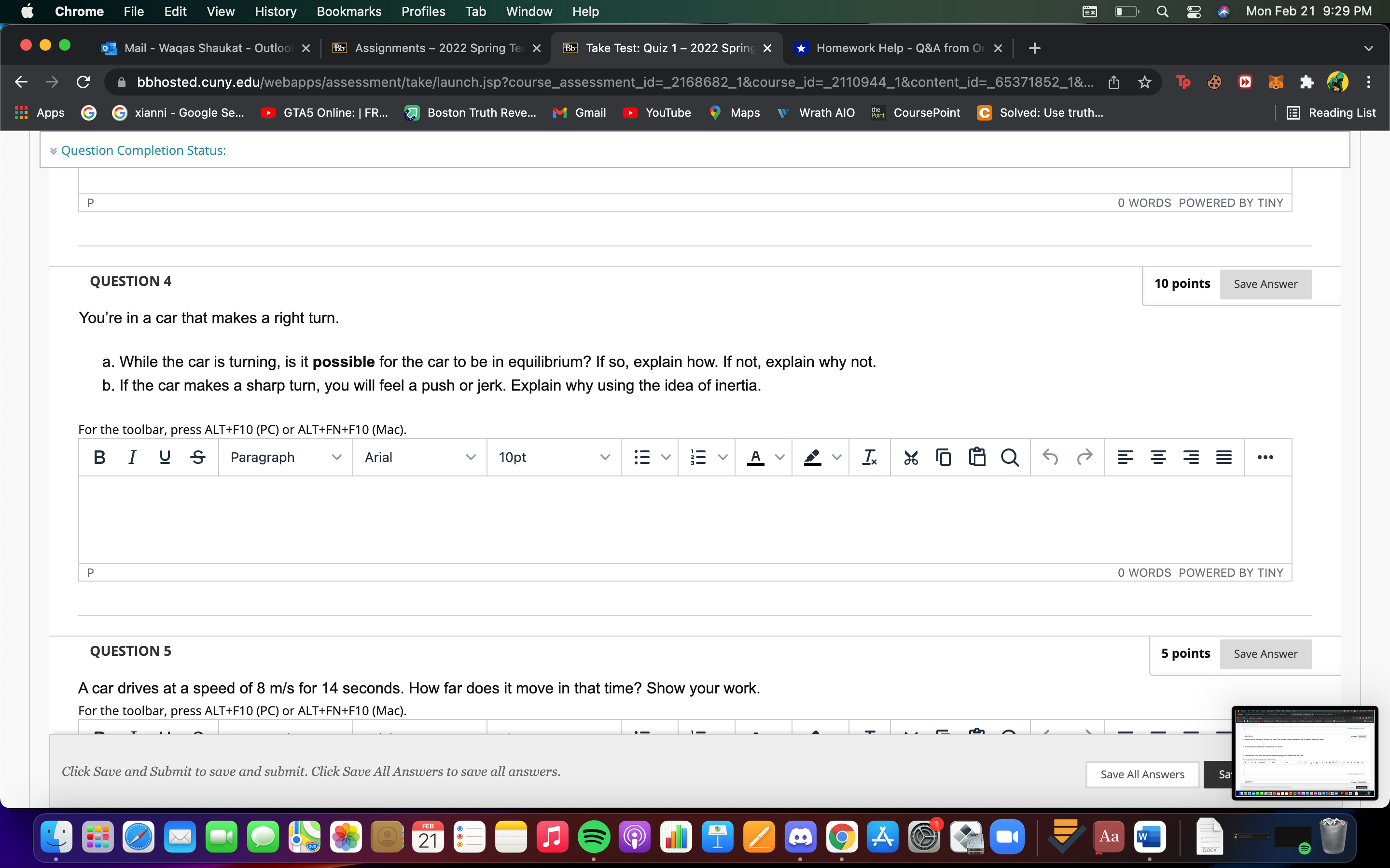 Take Test: Quiz 1 - 2022 Spring x Homework Help - Q&A
