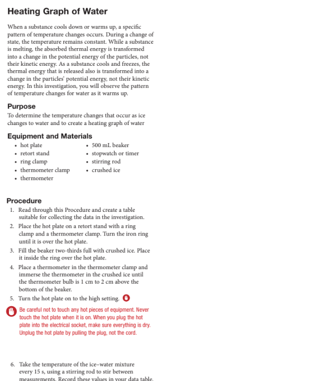  Heating Graph of Water When a substance cools down or warms