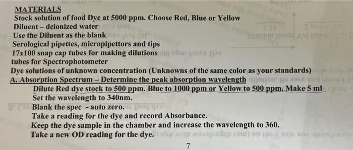 Please use the first two pages as reference for chart MATERIALS Stock