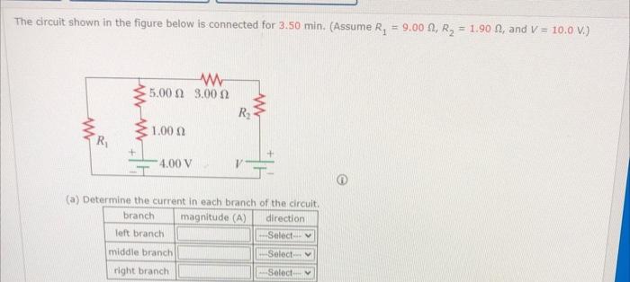  The circuit shown in the figure below is connected for 3.50