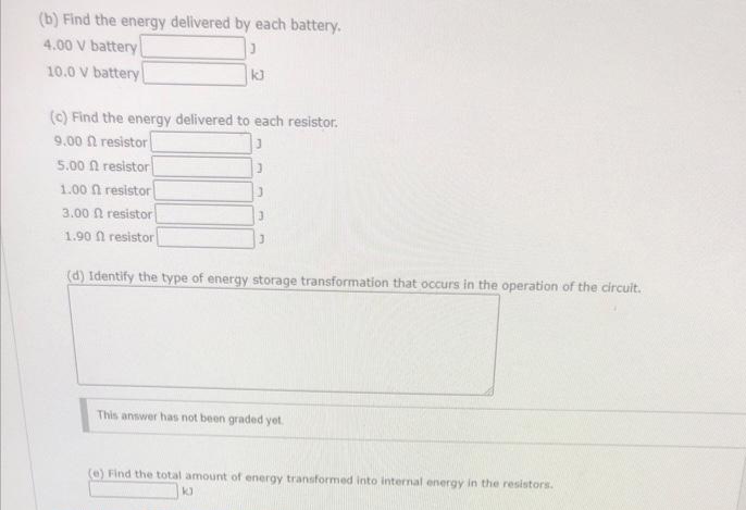 min. (Assume R. = 9.00 0, R, = 1.90 0, and V