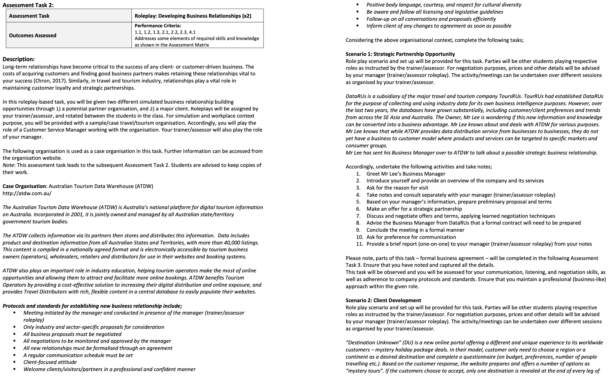 task 2 and playroom Assessment Task 2: Positive body language, courtesy, and