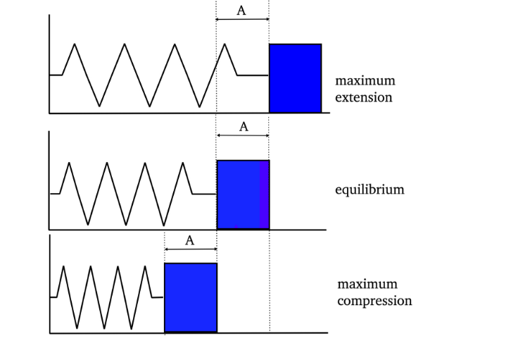 A mass is on a spring undergoing oscillations a with an amplitude