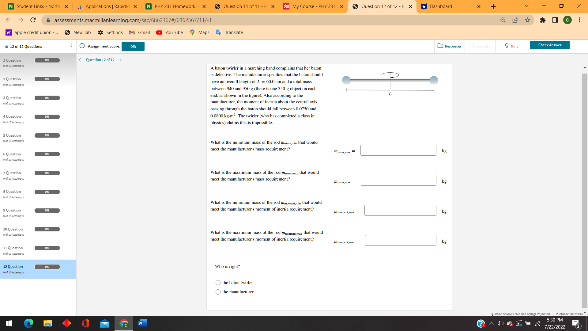X *Dashboard X + V X -> C assessments.macmillanlearning.com/sac/6862367#/6862367/8/-1 I C y!