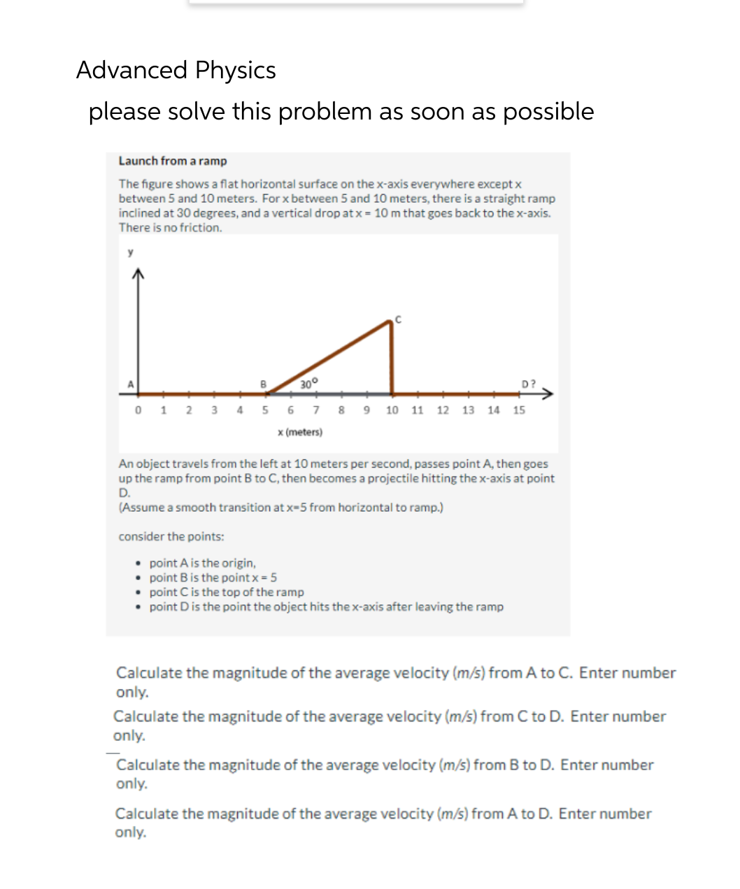  Advanced Physics please solve this problem as soon as possible Launch