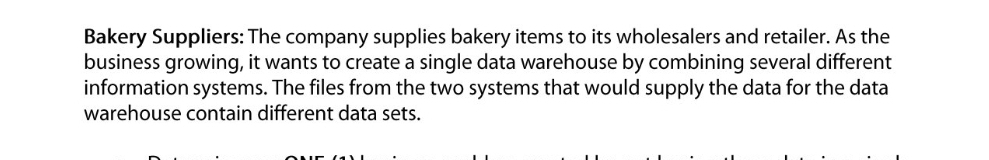 Please explain the one business problem created by not having the data