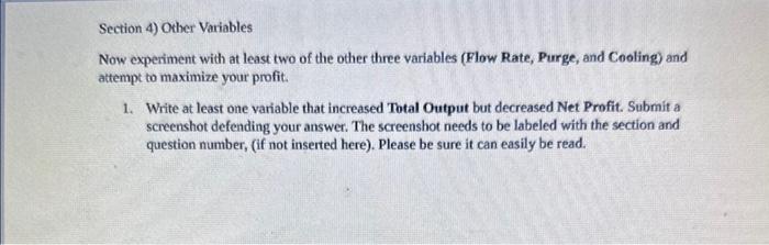 could someone help me with this ? Section 4) Other Variables Now