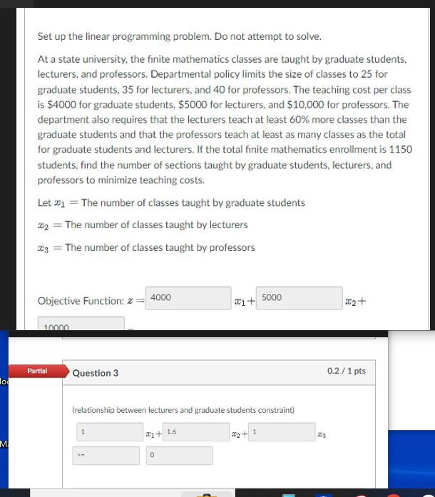 \fQuestion 4 0.6 / 1 pts (relationship between professors and lecturers