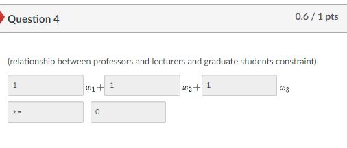 and graduate students constraint) 1 1 2 + 1