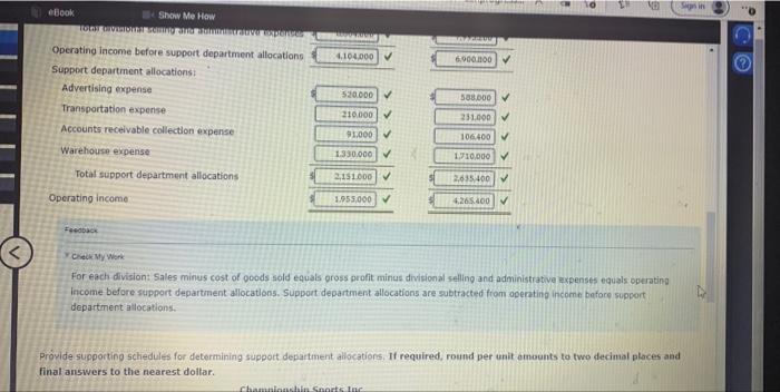 Summer Sports Division. The following income and expense accounts were provided from