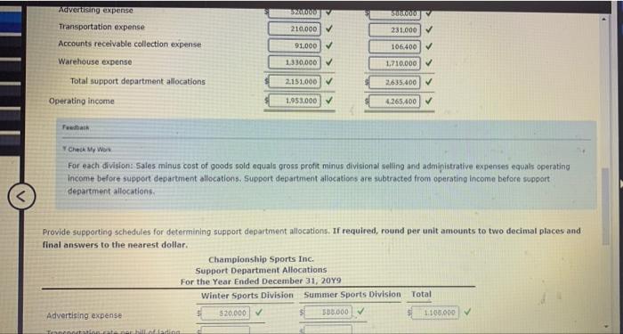 Sales Expense-Winter Sports Division 5,472,000 Sales Expense-Summer Sports Division 4.864,000 Administrative Expense-Winter