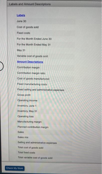 (a) May and (b) dune. 2. Using the variable cosfing concept, prepare