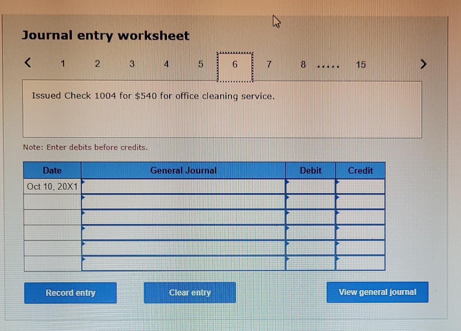 supplies for $1,250; paid with Check 1003. 10 Issued Check 1004 for
