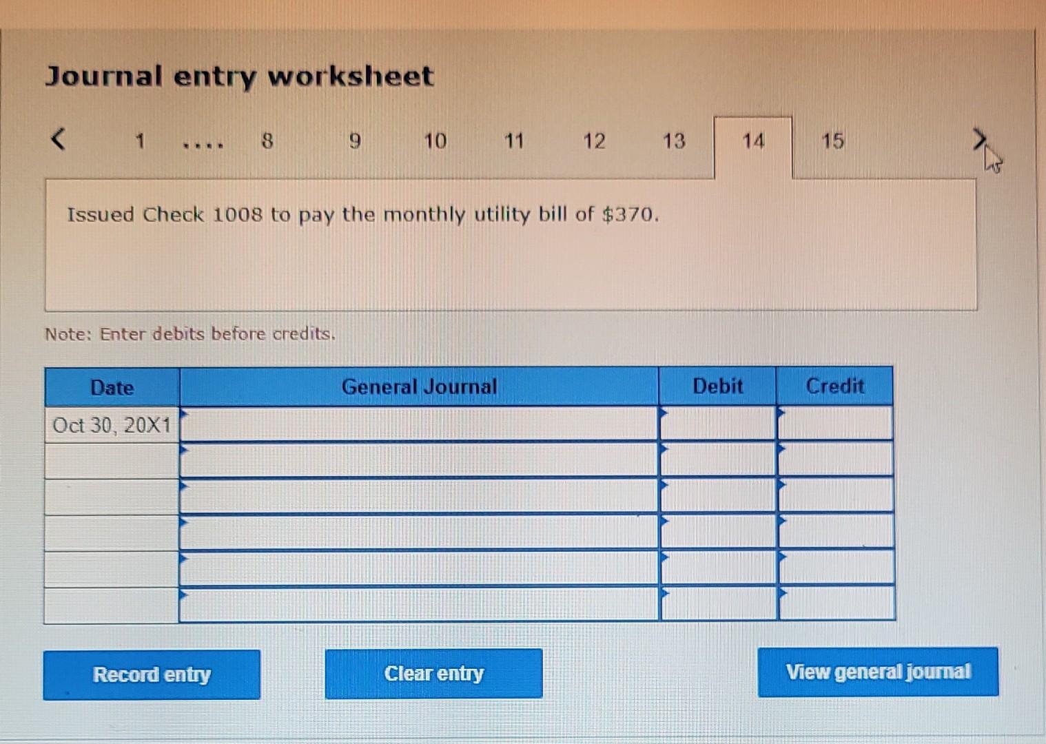 $4,100 on credit. 27 Paid \$295 for monthly telephone bill; issued check.