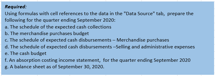 data into a table with the same labels as the ones in