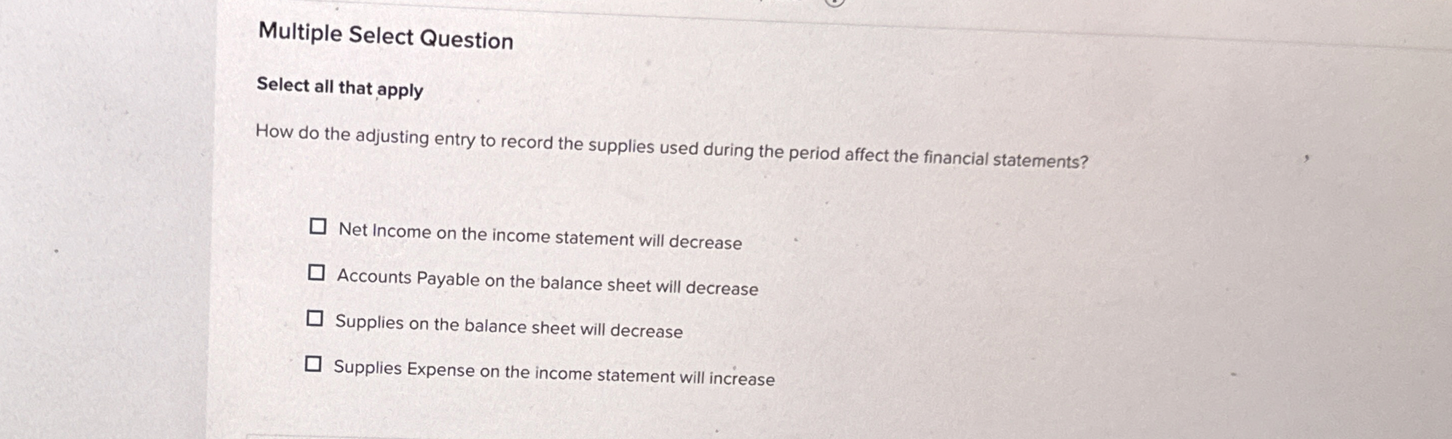  Multiple Select Question Select all that apply How do the adjusting