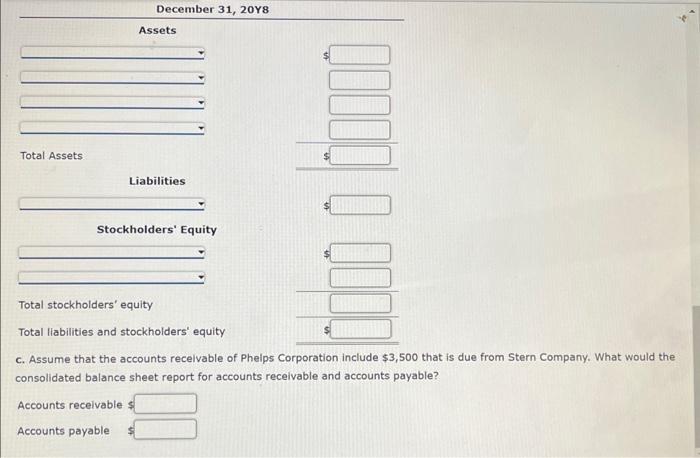 each company as of December 31,20 , are as follows: a. Prepare