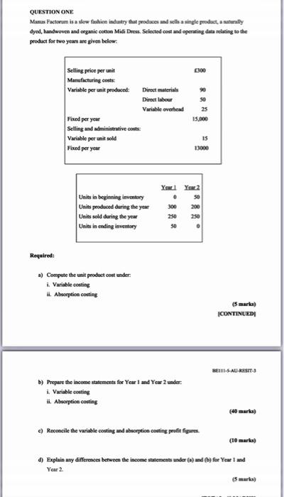 pleaseee help asap pls pls QUESTION ONE Manus Factorum is a slow