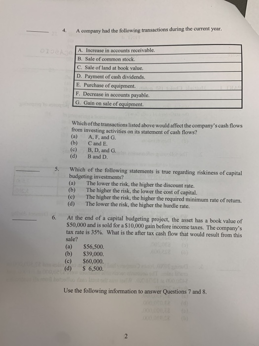 Which of the following is not a noncash expense for purposes of