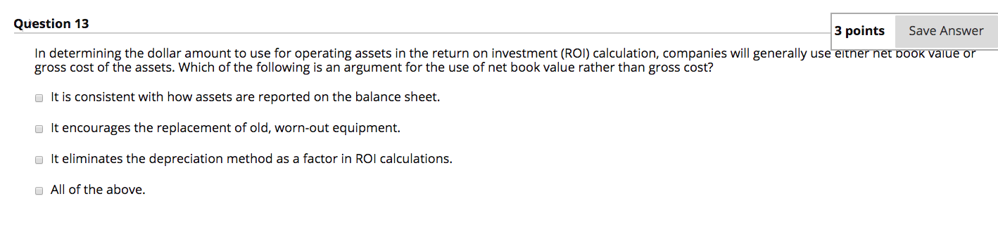  Question 13 3 points Save Answer In determining the dollar amount