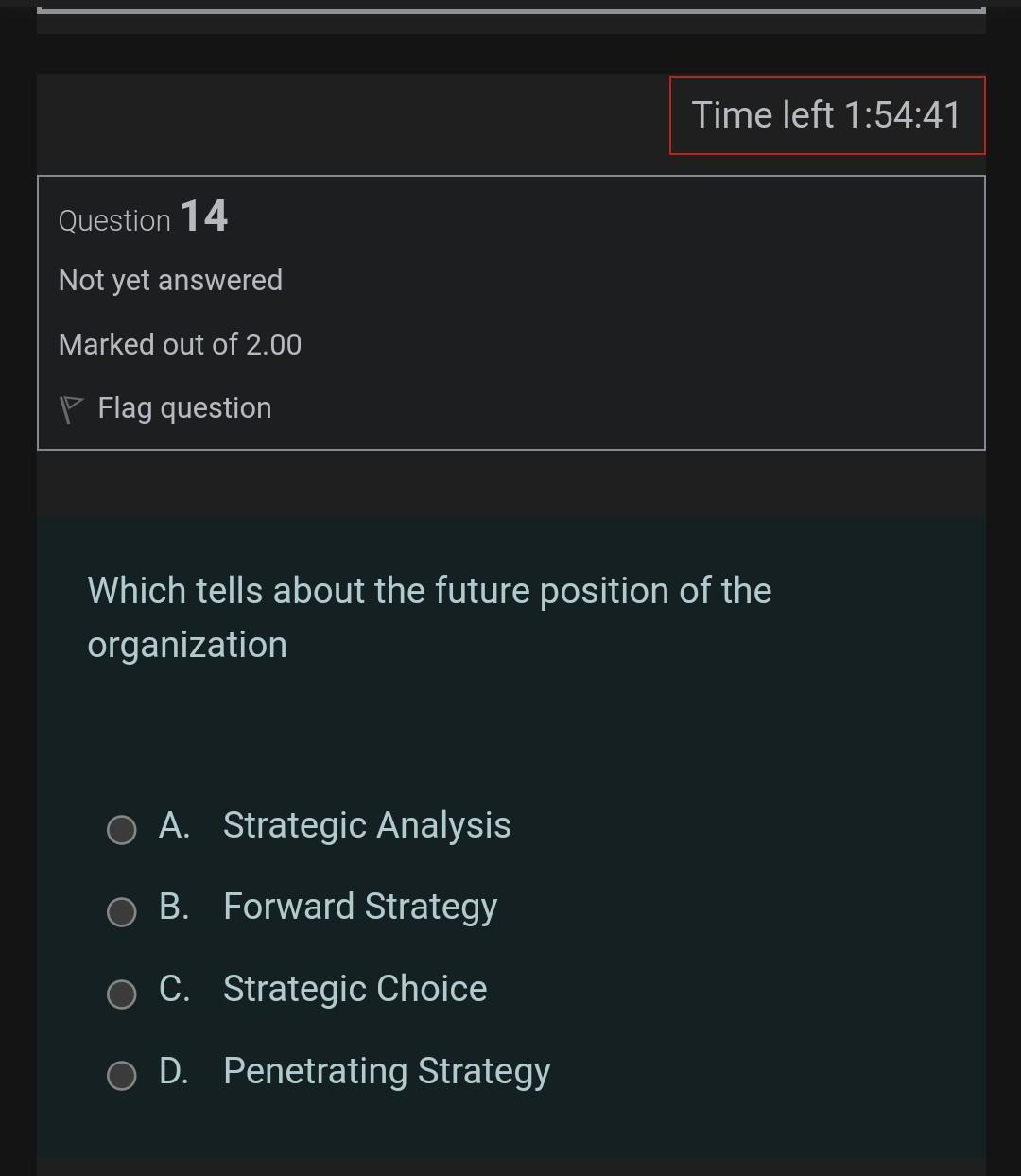 three key strategic options O A. Both Forward and Backward Generic Strategies