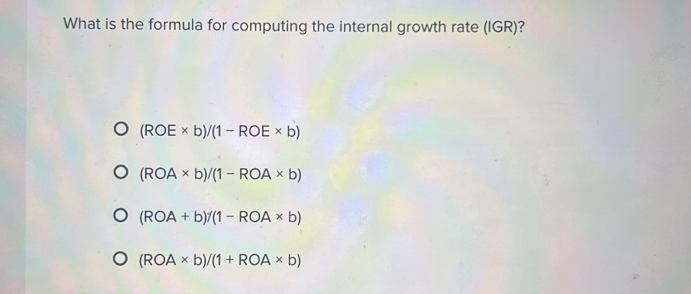  What is the formula for computing the internal growth rate (IGR)?