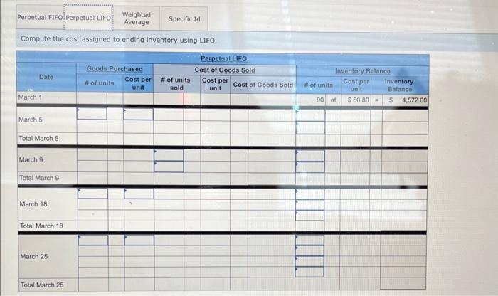 for March. 2. Compute the number of units in ending inventory. Warnerwoods