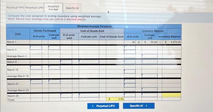 Company uses a perpetual inventory system. It entered into the following purchases