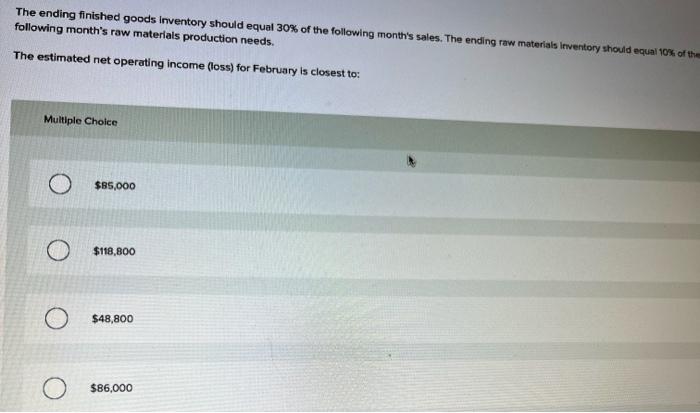 Corporation makes one product and has provided the following information to help