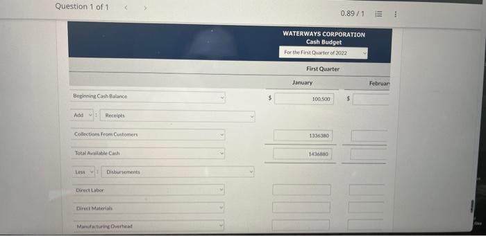 of the budgeting process. Waterways likes to keep 100 of the next